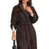 imageCicy Bell Womens Long Pea Coats Oversized Wrap Wool Blend Trench Coats Winter Open Front Cardigan OvercoatsCoffee