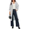 imageCicy Bell Womens Long Pea Coats Oversized Wrap Wool Blend Trench Coats Winter Open Front Cardigan OvercoatsLight Grey