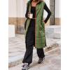 imageCicy Bell Womens Long Quilted Puffer Vest Lightweight Sleeveless Winter Jackets Side Slit Packable CoatsArmy Green