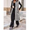 imageCicy Bell Womens Long Quilted Puffer Vest Lightweight Sleeveless Winter Jackets Side Slit Packable CoatsGrey