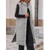 imageCicy Bell Womens Long Quilted Puffer Vest Lightweight Sleeveless Winter Jackets Side Slit Packable CoatsGrey