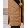 imageCicy Bell Womens Long Quilted Puffer Vest Lightweight Sleeveless Winter Jackets Side Slit Packable CoatsKhaki