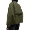 imageCicy Bell Womens Oversized Cropped Trench Coats Batwing Sleeve Trendy Casual Short Jackets Button Up OuterwearArmy Green