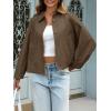 imageCicy Bell Womens Oversized Cropped Trench Coats Batwing Sleeve Trendy Casual Short Jackets Button Up OuterwearDark Brown