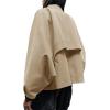 imageCicy Bell Womens Oversized Cropped Trench Coats Batwing Sleeve Trendy Casual Short Jackets Button Up OuterwearKhaki