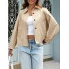 imageCicy Bell Womens Oversized Cropped Trench Coats Batwing Sleeve Trendy Casual Short Jackets Button Up OuterwearLight Khaki