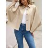 imageCicy Bell Womens Oversized Cropped Trench Coats Batwing Sleeve Trendy Casual Short Jackets Button Up OuterwearLight Khaki