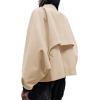 imageCicy Bell Womens Oversized Cropped Trench Coats Batwing Sleeve Trendy Casual Short Jackets Button Up OuterwearLight Khaki