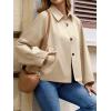 imageCicy Bell Womens Oversized Cropped Trench Coats Batwing Sleeve Trendy Casual Short Jackets Button Up OuterwearLight Khaki