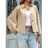 imageCicy Bell Womens Oversized Cropped Trench Coats Batwing Sleeve Trendy Casual Short Jackets Button Up OuterwearLight Khaki