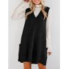 imageCicy Bell Womens Oversized Sweater Vest Dress V Neck Sleeveless Fall Trendy Casual Knit Cable Mini DressesBlack