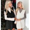 imageCicy Bell Womens Oversized Sweater Vest Dress V Neck Sleeveless Fall Trendy Casual Knit Cable Mini DressesBlack