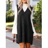 imageCicy Bell Womens Oversized Sweater Vest Dress V Neck Sleeveless Fall Trendy Casual Knit Cable Mini DressesBlack