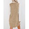 imageCicy Bell Womens Oversized Sweater Vest Dress V Neck Sleeveless Fall Trendy Casual Knit Cable Mini DressesKhaki