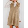imageCicy Bell Womens Oversized Sweater Vest Dress V Neck Sleeveless Fall Trendy Casual Knit Cable Mini DressesKhaki
