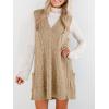 imageCicy Bell Womens Oversized Sweater Vest Dress V Neck Sleeveless Fall Trendy Casual Knit Cable Mini DressesKhaki
