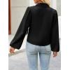 imageCicy Bell Womens Puff Long Sleeve Blazers V Neck Wrap Cropped Trench Coat Work Office Dressy Casual Suit JacketsBlack