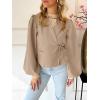 imageCicy Bell Womens Puff Long Sleeve Blazers V Neck Wrap Cropped Trench Coat Work Office Dressy Casual Suit JacketsKhaki