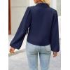 imageCicy Bell Womens Puff Long Sleeve Blazers V Neck Wrap Cropped Trench Coat Work Office Dressy Casual Suit JacketsNavy