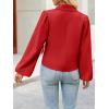 imageCicy Bell Womens Puff Long Sleeve Blazers V Neck Wrap Cropped Trench Coat Work Office Dressy Casual Suit JacketsRed