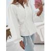 imageCicy Bell Womens Puff Long Sleeve Blazers V Neck Wrap Cropped Trench Coat Work Office Dressy Casual Suit JacketsWhite