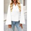 imageCicy Bell Womens Puff Long Sleeve Blazers V Neck Wrap Cropped Trench Coat Work Office Dressy Casual Suit JacketsWhite