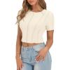 imageCicy Bell Womens Short Sleeve Crop Tops Summer Fitted Ribbed Knit Tee Shirts Trendy Casual Y2k Going Out ShirtsOffwhite