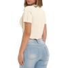 imageCicy Bell Womens Short Sleeve Crop Tops Summer Fitted Ribbed Knit Tee Shirts Trendy Casual Y2k Going Out ShirtsOffwhite