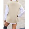imageCicy Bell Womens V Neck Sleeveless Sweater Vest Oversized Ribbed Knit Side Slit Pullover Tank TopsBeige