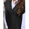 imageCicy Bell Womens V Neck Sleeveless Sweater Vest Oversized Ribbed Knit Side Slit Pullover Tank TopsBlack