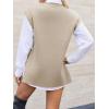 imageCicy Bell Womens V Neck Sleeveless Sweater Vest Oversized Ribbed Knit Side Slit Pullover Tank TopsKhaki
