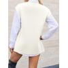 imageCicy Bell Womens V Neck Sleeveless Sweater Vest Oversized Ribbed Knit Side Slit Pullover Tank TopsWhite