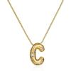 imageCicy Bell Initial Necklace for Women 14k Gold Plated Cubic Zirconia Trendy Personalized Dainty Letter Pendant Necklace GiftsCGold