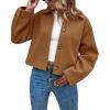 imageCicy Bell Womens Cropped Pea Coat Casual Button Down Short Jackets Fall Winter OuterwearCamel