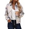 imageCicy Bell Womens Floral Zip Up Bomber Jackets Cropped Long Sleeve Denim Coats Trendy Casual Collared Vintage OuterwearBlackwhite