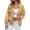imageCicy Bell Womens Floral Zip Up Bomber Jackets Cropped Long Sleeve Denim Coats Trendy Casual Collared Vintage OuterwearKhaki