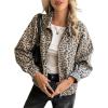 imageCicy Bell Womens Floral Zip Up Bomber Jackets Cropped Long Sleeve Denim Coats Trendy Casual Collared Vintage OuterwearLeopard