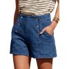 imageCicy Bell Womens High Waisted Jean Shorts Summer Baggy Stretchy Vintage Double Breasted Denim ShortsNavy