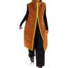 imageCicy Bell Womens Long Quilted Puffer Vest Lightweight Sleeveless Winter Jackets Side Slit Packable CoatsYellowishbrown