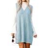 imageCicy Bell Womens Oversized Sweater Vest Dress V Neck Sleeveless Fall Trendy Casual Knit Cable Mini DressesBlue