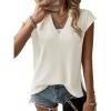 imageCicy Bell Womens V Neck Sleeveless Sweater Vest Oversized Ribbed Knit Side Slit Pullover Tank TopsWhite