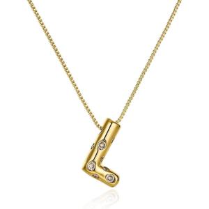 imageCicy Bell Initial Necklace for Women 14k Gold Plated Cubic Zirconia Trendy Personalized Dainty Letter Pendant Necklace GiftsLGold
