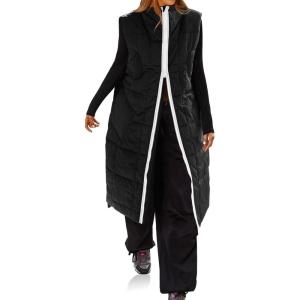 imageCicy Bell Womens Long Quilted Puffer Vest Lightweight Sleeveless Winter Jackets Side Slit Packable CoatsBlack