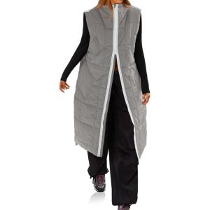 imageCicy Bell Womens Long Quilted Puffer Vest Lightweight Sleeveless Winter Jackets Side Slit Packable CoatsGrey