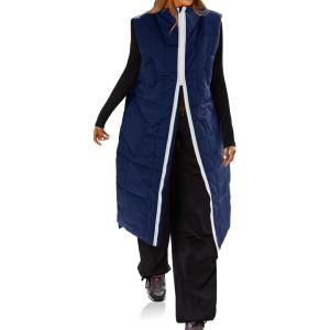 imageCicy Bell Womens Long Quilted Puffer Vest Lightweight Sleeveless Winter Jackets Side Slit Packable CoatsNavy Blue