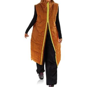 imageCicy Bell Womens Long Quilted Puffer Vest Lightweight Sleeveless Winter Jackets Side Slit Packable CoatsYellowishbrown