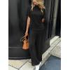 imageCicy Bell Womens 2 Piece Lounge Sets Casual Batwing Short Sleeve Knit Sweater Loose Wide Leg Pants Travel OutfitsBlack