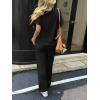imageCicy Bell Womens 2 Piece Lounge Sets Casual Batwing Short Sleeve Knit Sweater Loose Wide Leg Pants Travel OutfitsBlack