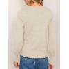 imageCicy Bell Womens Crew Neck Long Sleeve Sweater Trendy Casual Scallop Trim Fall Knit Lightweight Pullover TopsBeige