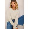 imageCicy Bell Womens Crew Neck Long Sleeve Sweater Trendy Casual Scallop Trim Fall Knit Lightweight Pullover TopsBeige
